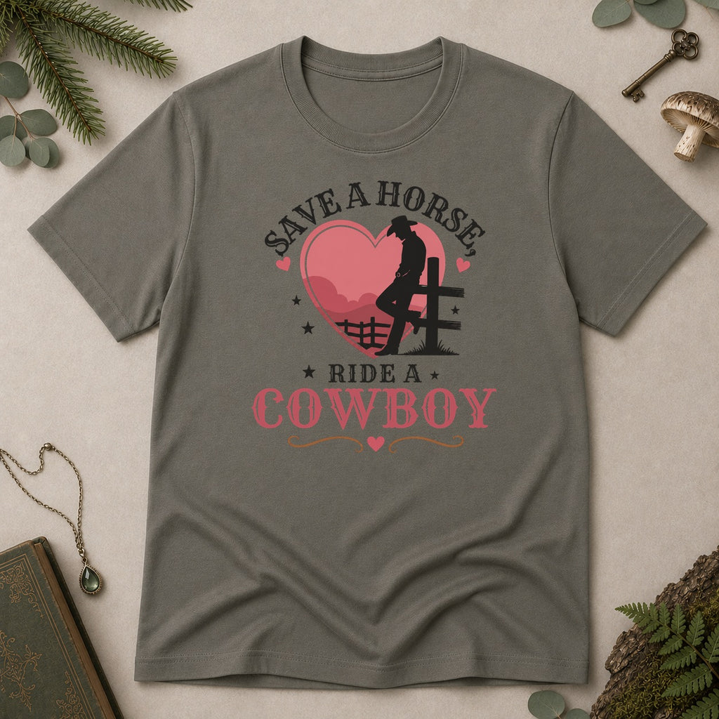 Save a Horse Ride a Cowboy T-Shirt - Charcoal