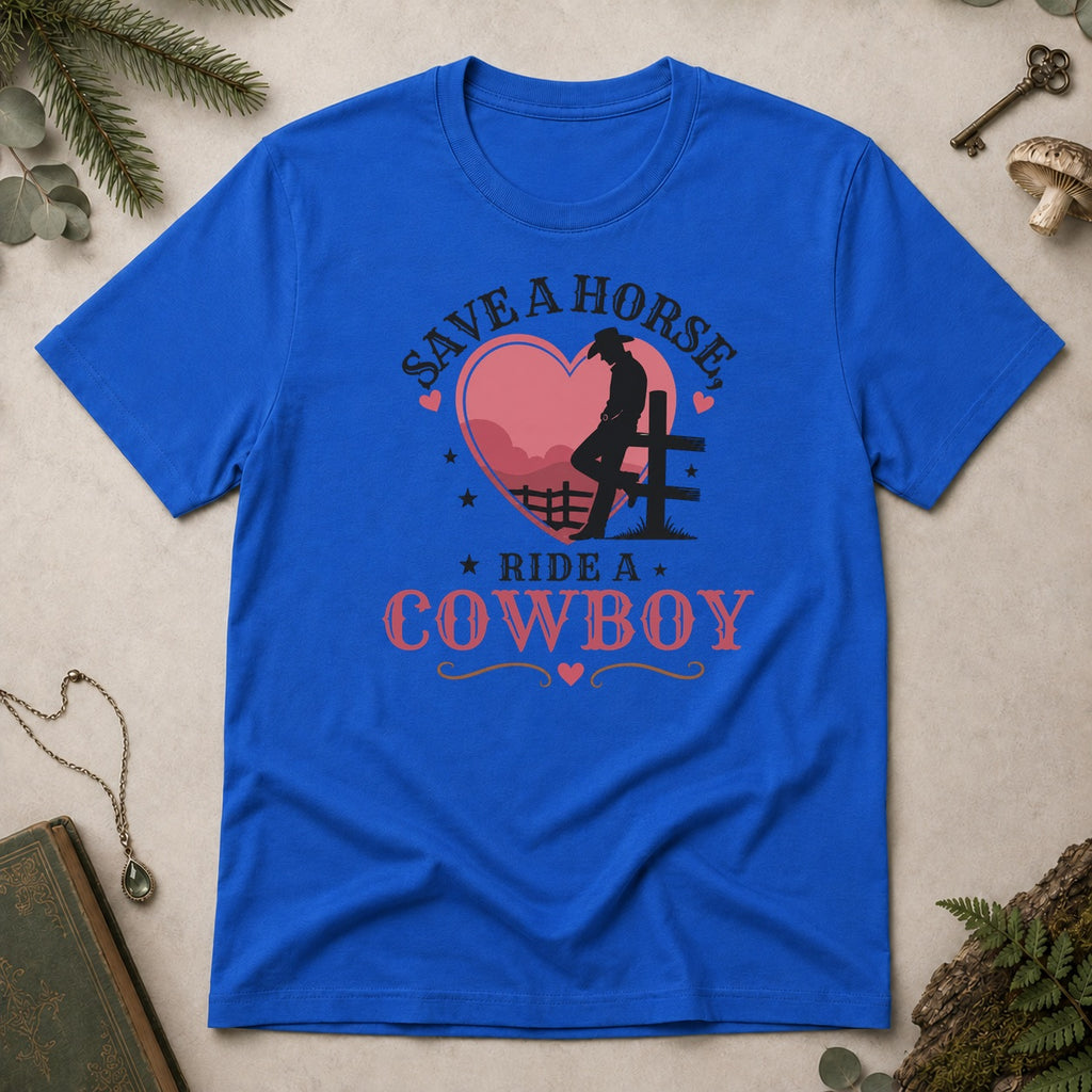 Save a Horse Ride a Cowboy T-Shirt - Royal