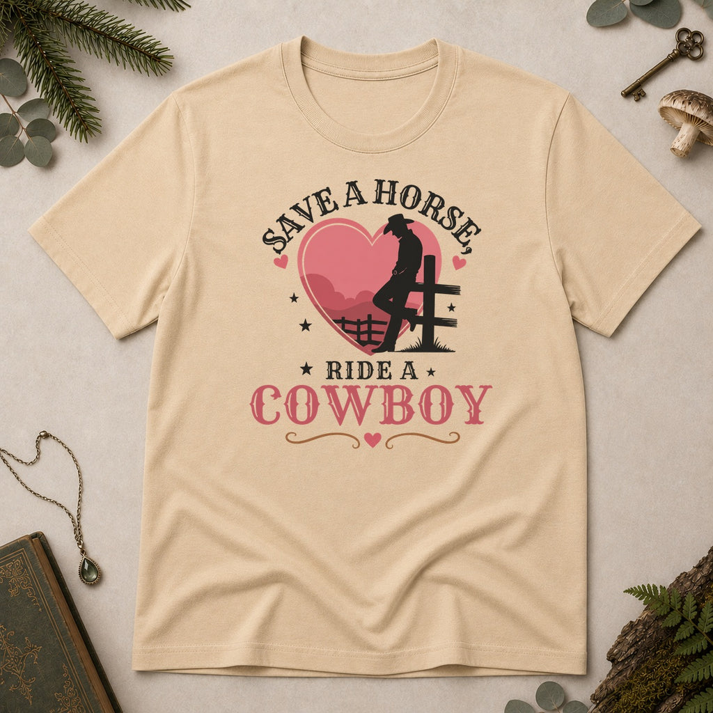 Save a Horse Ride a Cowboy T-Shirt - Sand