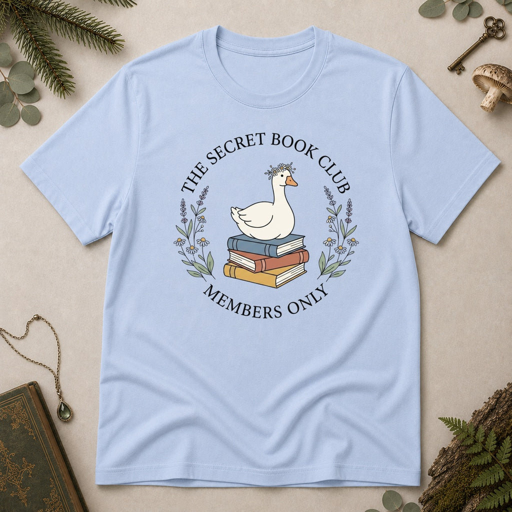 Secret Bookk Club T-Shirt - Light Blue