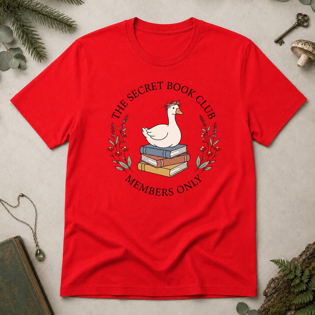 Secret Bookk Club T-Shirt - Red