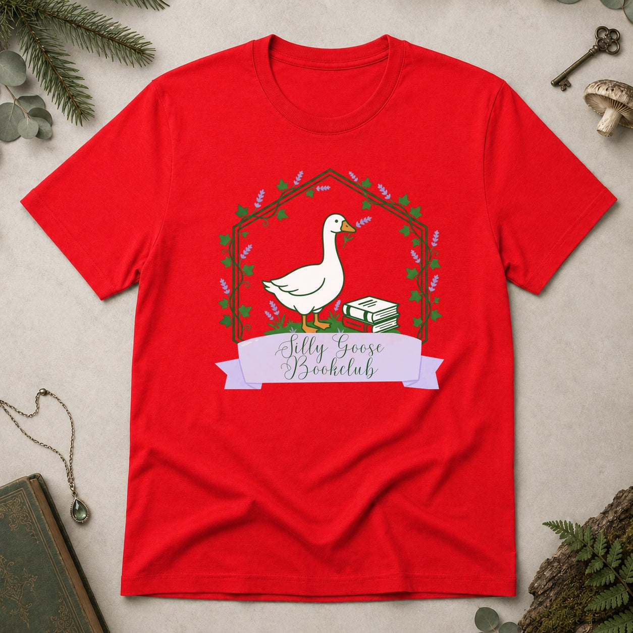 Silly Goose Bookclub T-Shirt - Red