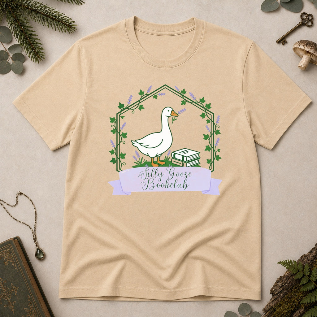 Silly Goose Bookclub T-Shirt - Sand