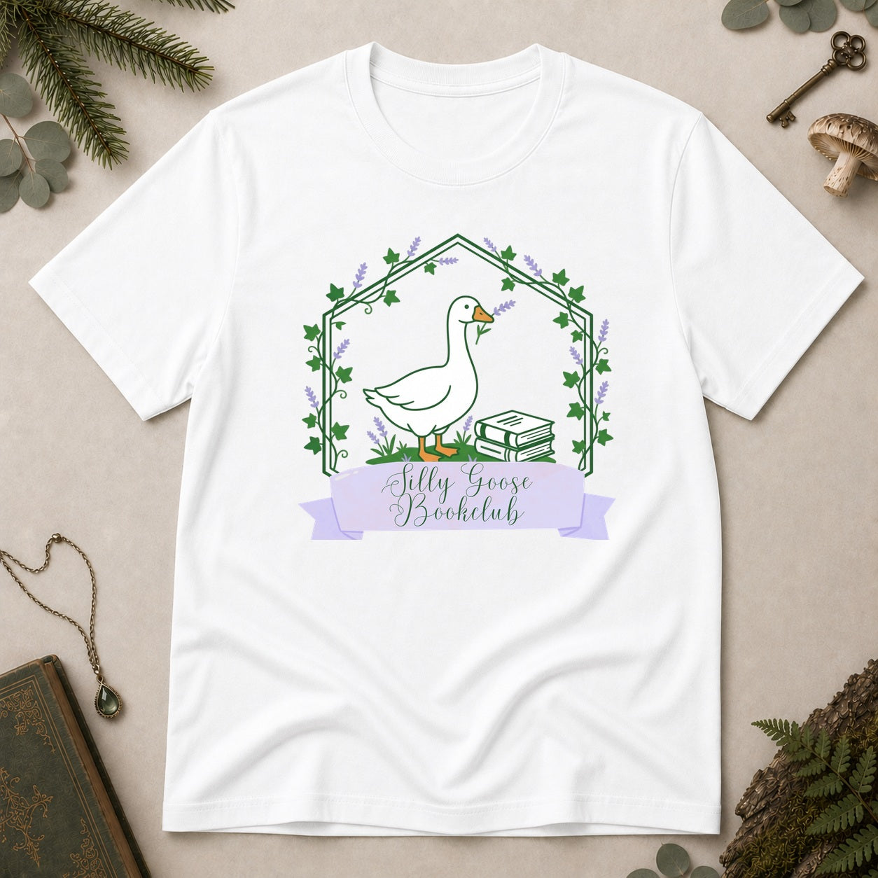 Silly Goose Bookclub T-Shirt - White