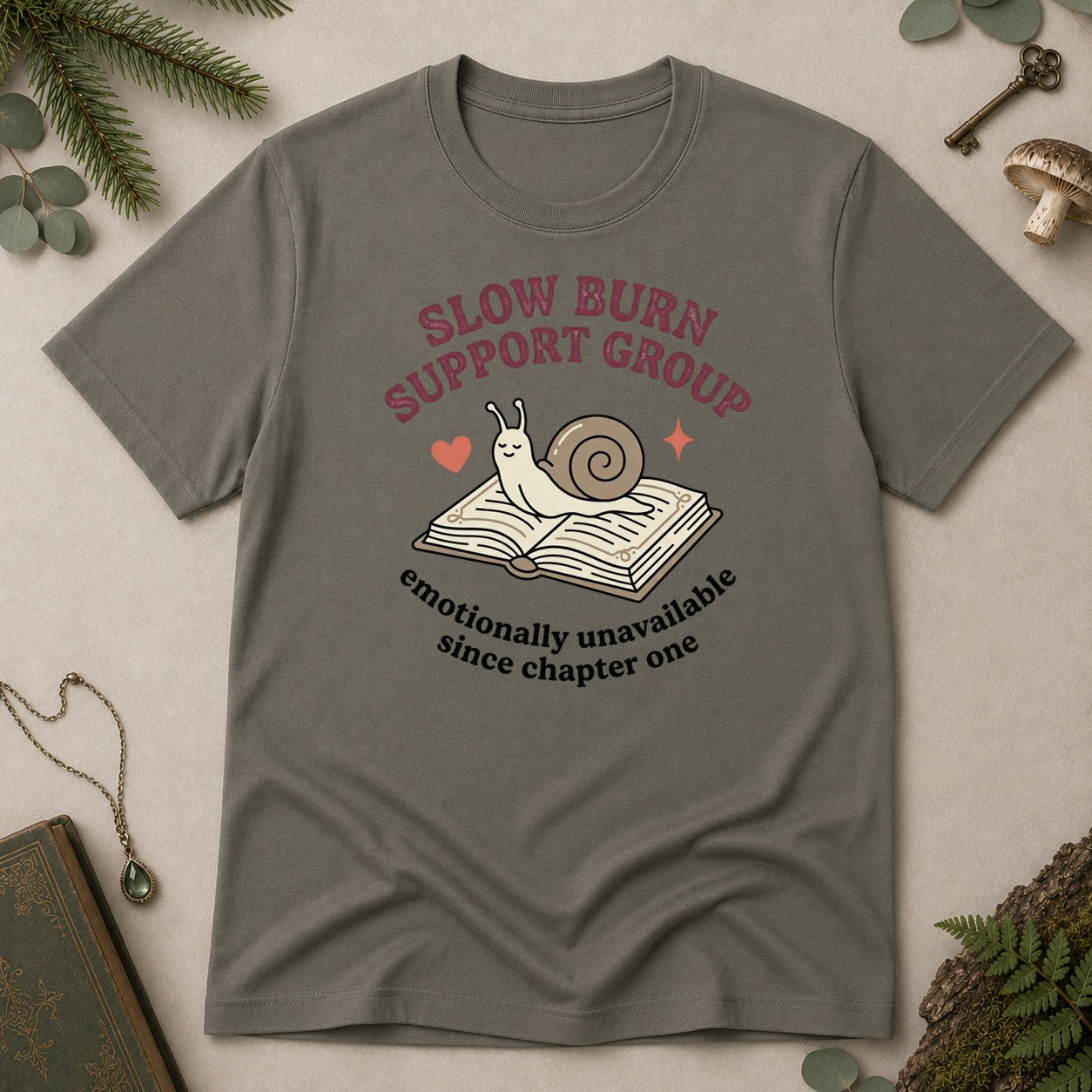 Slow Burn Support Group T-Shirt - Charcoal
