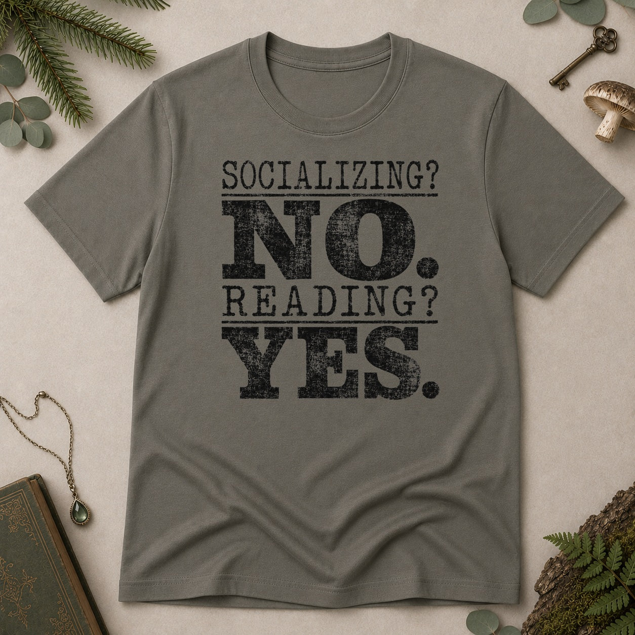 Socialising No T-Shirt - Charcoal