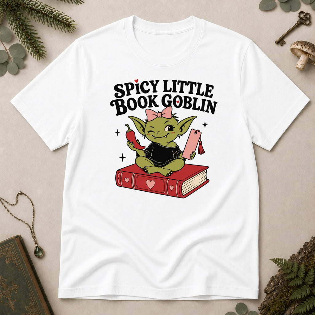 Spicy Little Book Goblin T-Shirt - White