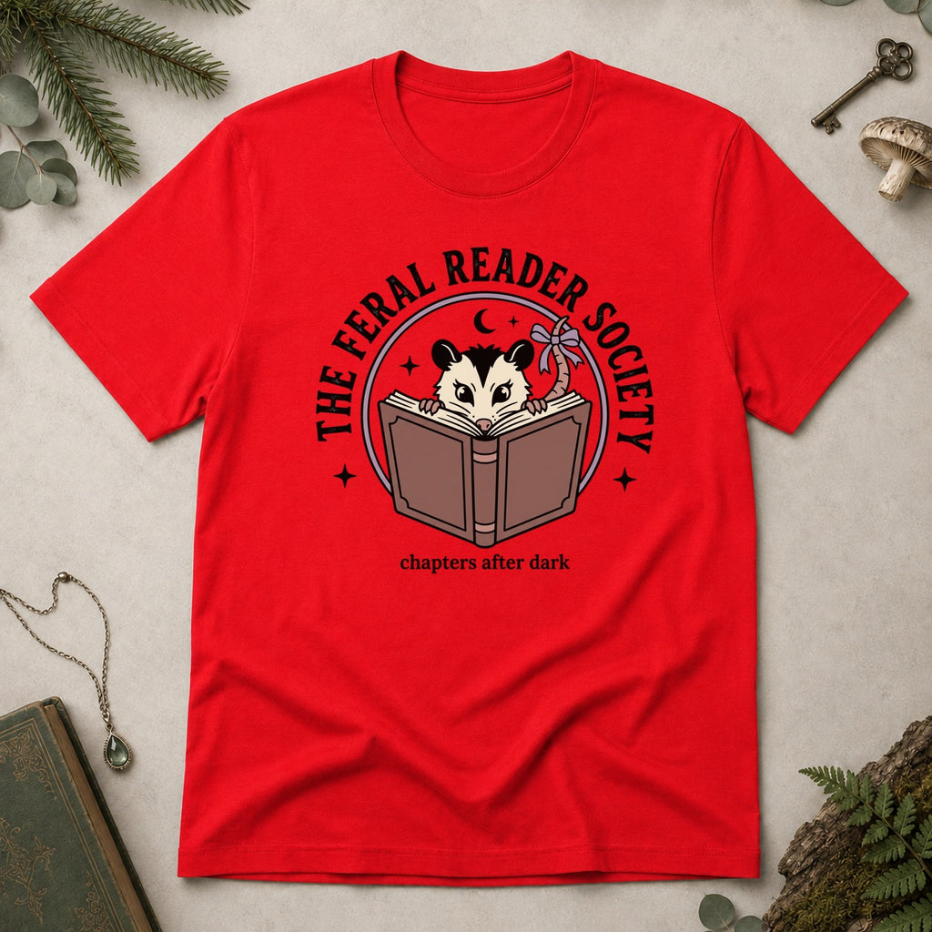 The Feral Reader Society T-Shirt - Red