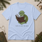 Turtle Read T-Shirt - Light Blue