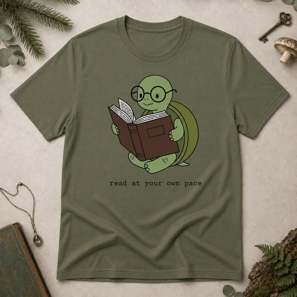 Turtle Read T-Shirt - Military Green