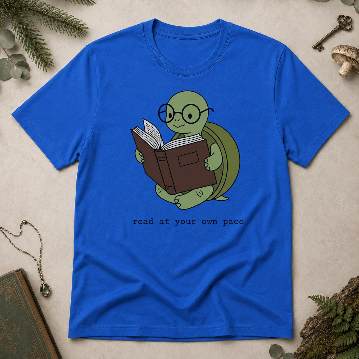 Turtle Read T-Shirt - Royal
