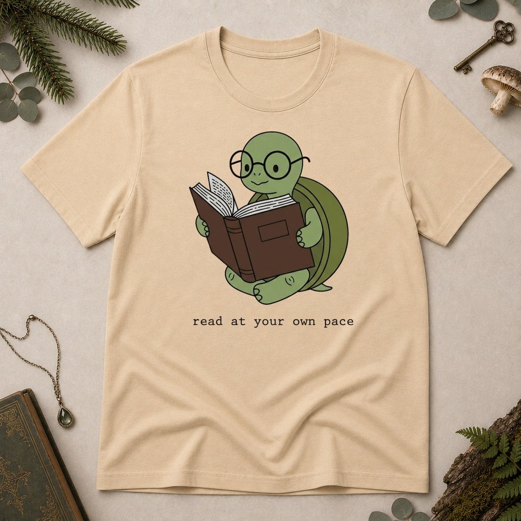 Turtle Read T-Shirt - Sand