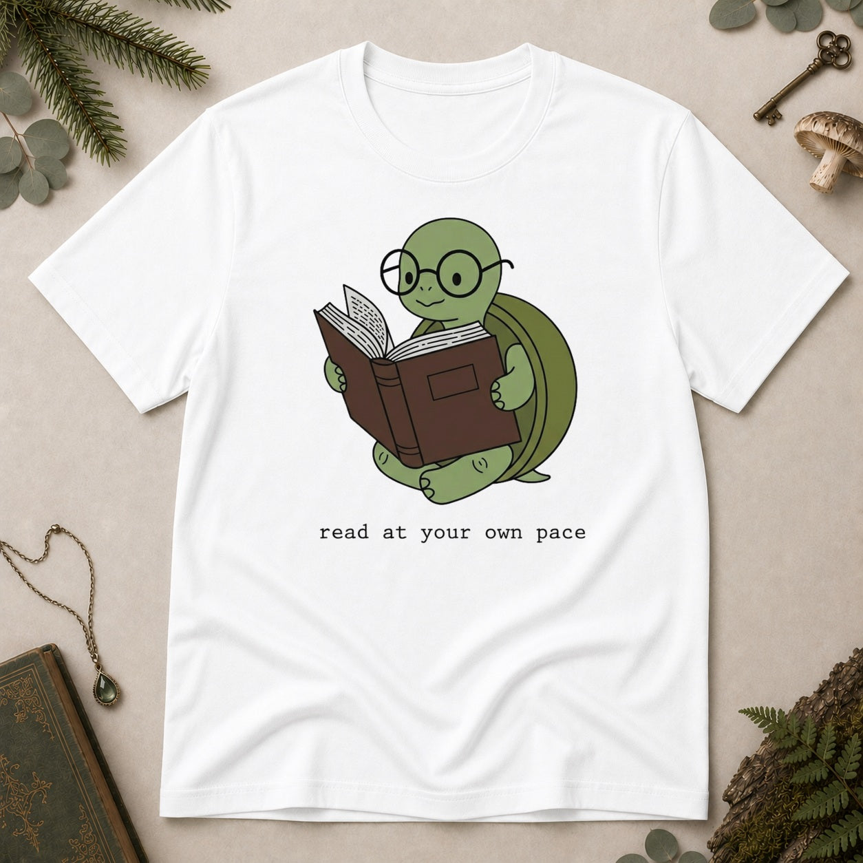 Turtle Read T-Shirt - White