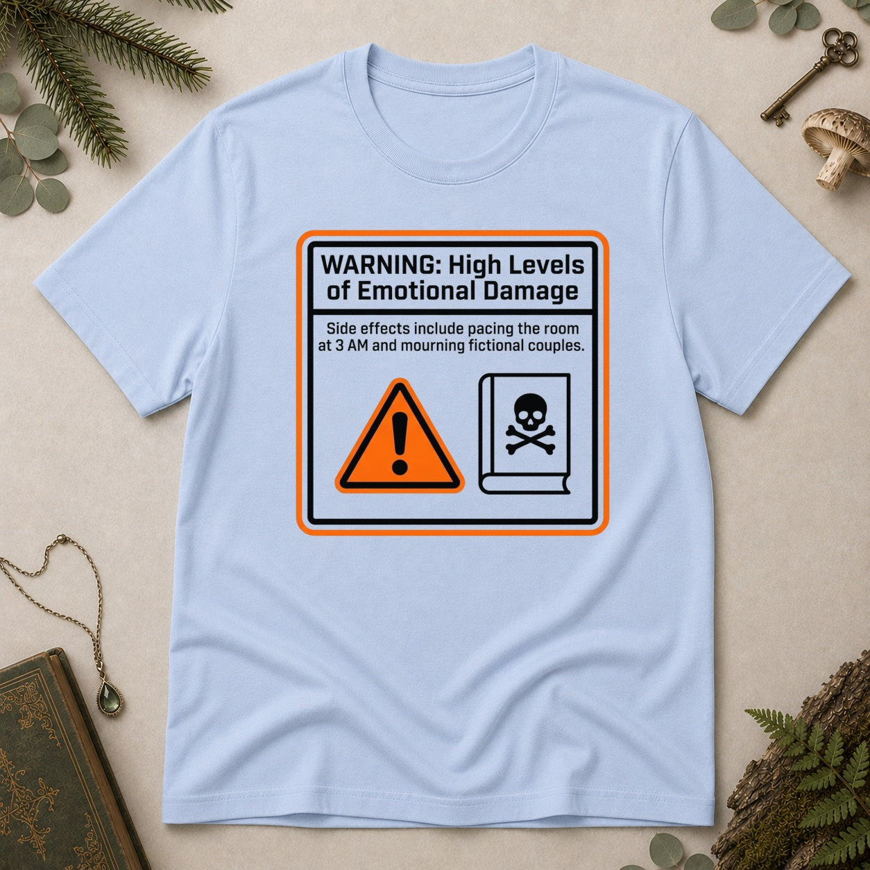 Warning T-Shirt - Light Blue