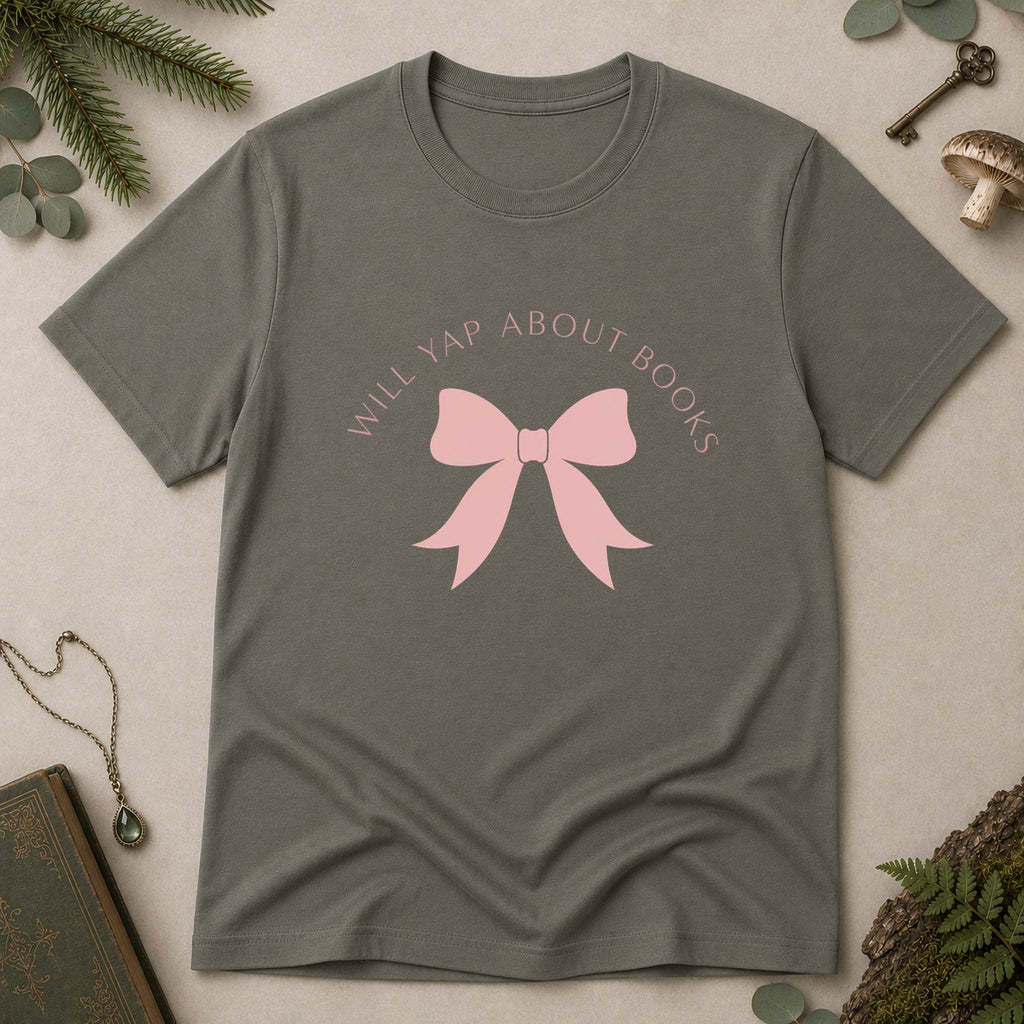 Will Yap About Books T-Shirt - Charcoal