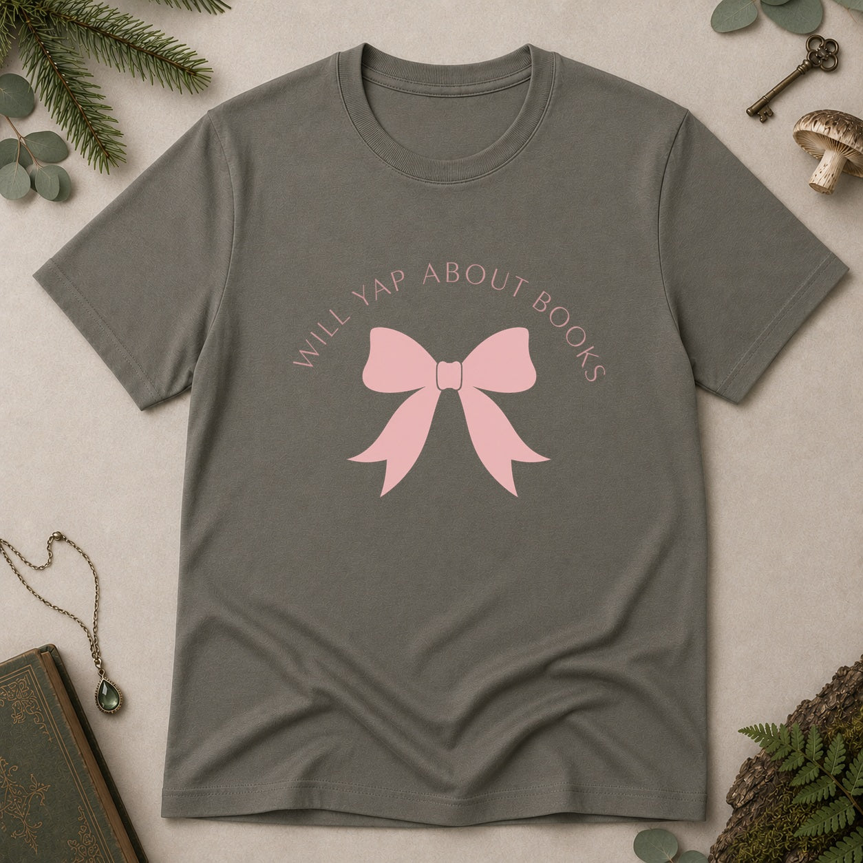 Will Yap About Books T-Shirt - Charcoal