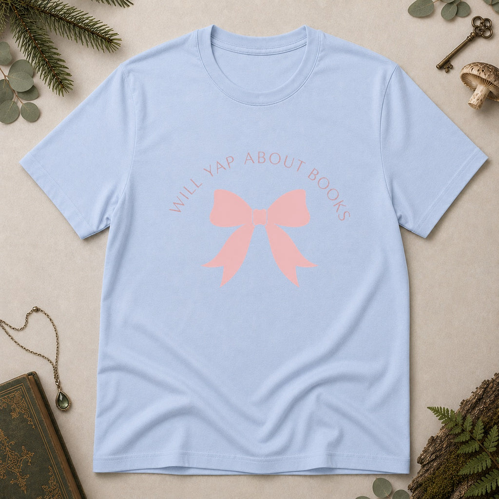 Will Yap About Books T-Shirt - Light Blue